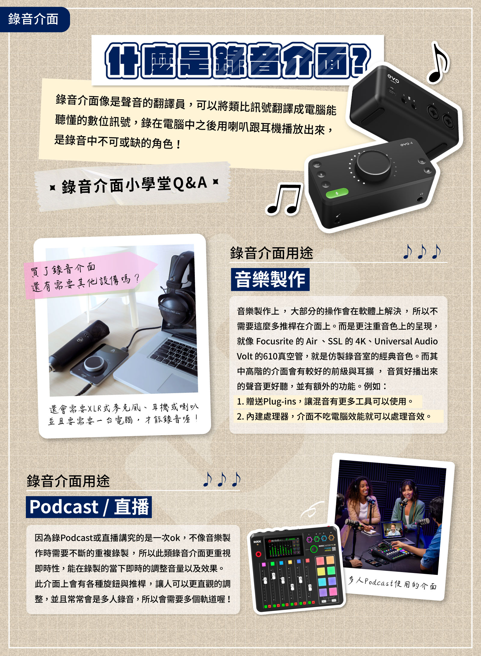 錄音介面分類圖文